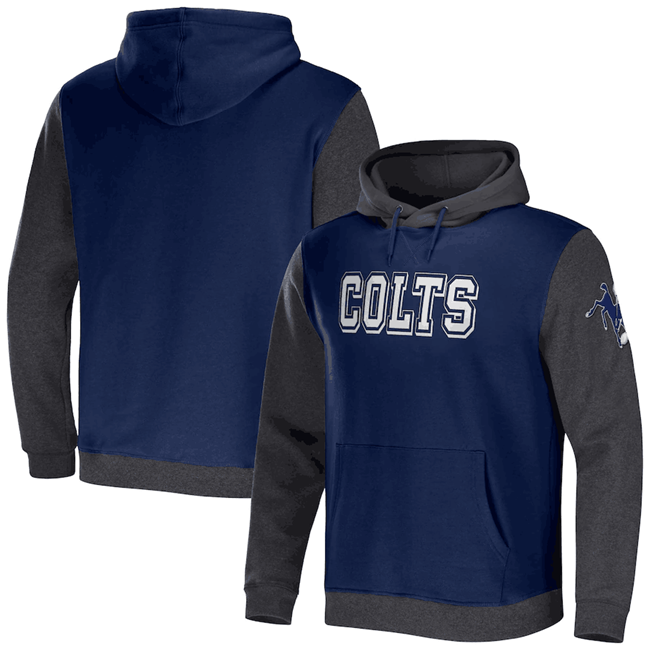 Indianapolis Colts x Darius Rucker Collection Navy/Heather Charcoal Colorblock Pullover Hoodie